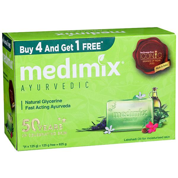 Medimix Ayurvedic Natural Glycerine Bath Soap (Buy 4 Get 1 Free)